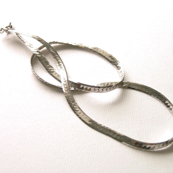 20" Sterling Silver Vintage Herringbone Necklace Made in Italy - Picture 6 of 8